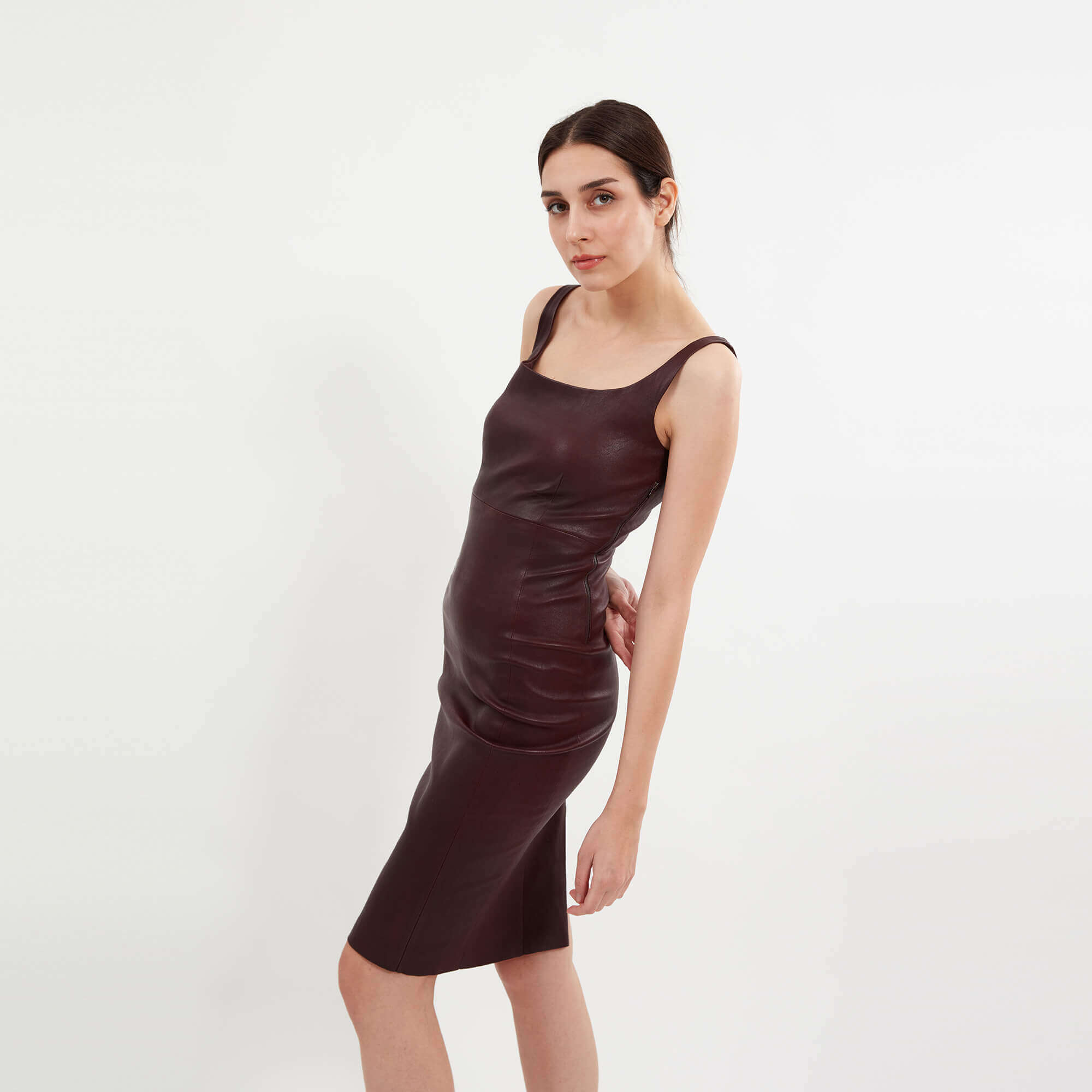 Stouls - Brown Lambskin Strap Dress